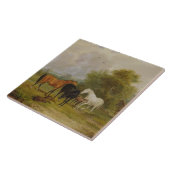 Grazing van paarden: Mares and Foals in a Field (o Tegeltje (Zijkant)