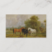 Grazing van paarden: Mares and Foals in a Field (o Visitekaartje (Achterkant)