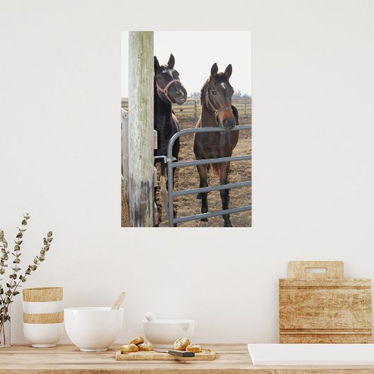 Grazing van paarden poster (Keuken)