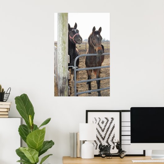 Grazing van paarden poster (Thuiskantoor)