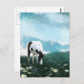 Grazing van verf paard briefkaart (Voorkant / Achterkant)