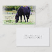 Grazing van zwarte paarden visitekaartje (Voorkant / Achterkant)