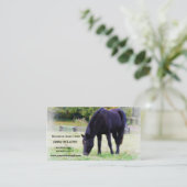Grazing van zwarte paarden visitekaartje (Staand voorkant)