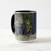 Grazing Wilde Black Beer Wildlife Foto Mok (Voorkant links)