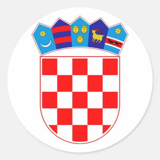 Grb Hrvatske, Kroatische wapenschild Ronde Sticker (Voorkant)