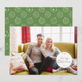 Gre & White Kerstsierents Holiday Photo Card Feestdagenkaart (Voorkant / Achterkant)