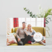 Gre & White Kerstsierents Holiday Photo Card Feestdagenkaart (Staand voorkant)