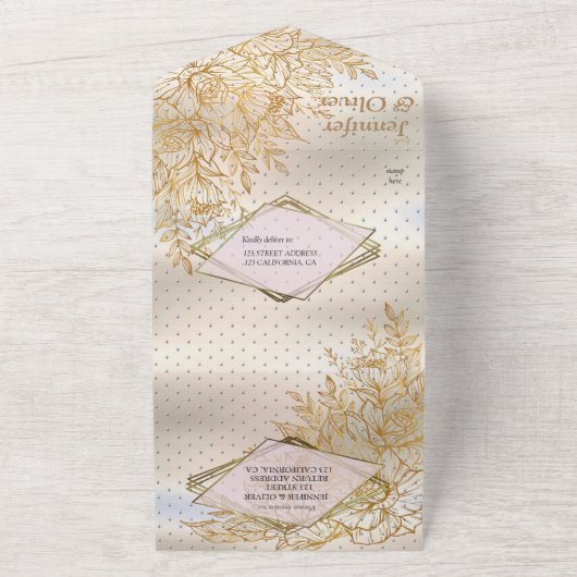 Gream Gold Splender All In One Uitnodiging (Buitenkant)