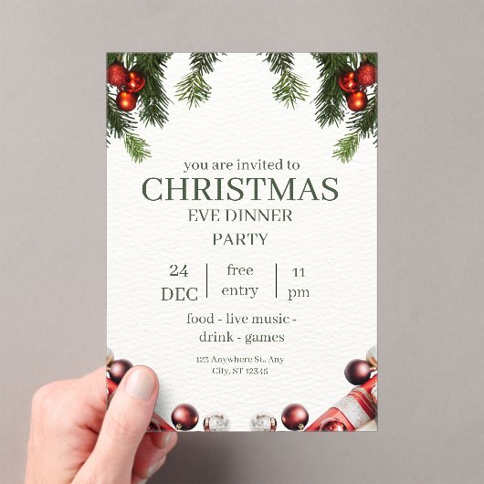 Grean Acrylic Christmas Invitation Acryl Uitnodigingen (Insitu (Draagbaar))