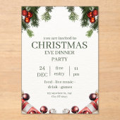 Grean Acrylic Christmas Invitation Acryl Uitnodigingen (Voorkant)