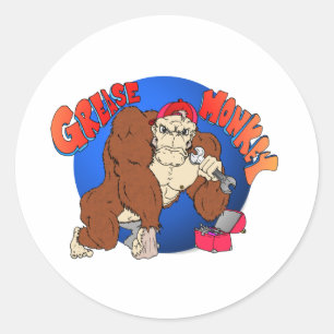 Grease Monkey Ronde Sticker