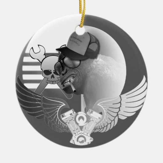 Grease Monkey Tree Ornament (Voorkant)