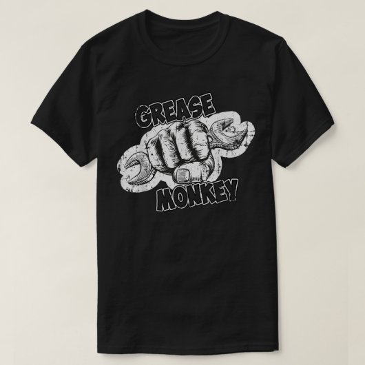 Grease Monkey WFrench Auto Mechanics T-shirt (Design voorkant)