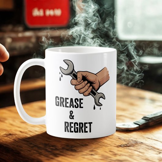 Grease & Regret | Technician Life Joke Koffiemok