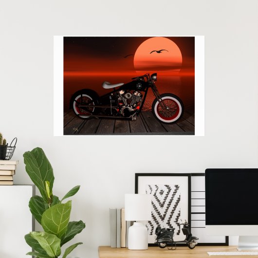 Greaser Sunset Poster (Thuiskantoor)