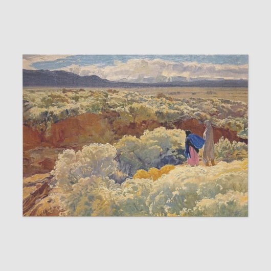 “Greasewood and Sage” Western Art van Walter Ufer Tissuepapier (Voorkant)