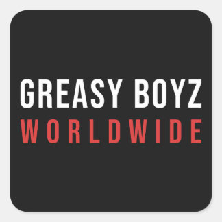 Greasy Boyz Worldwide Bar Logo Vierkante Sticker