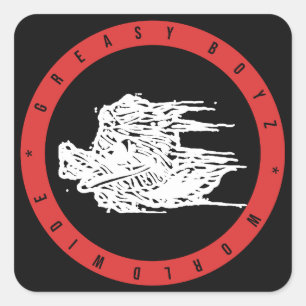 Greasy Boyz Worldwide Embleem Badge Vierkante Sticker