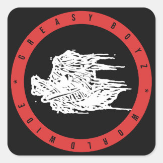 Greasy Boyz Worldwide Embleem Badge Vierkante Sticker