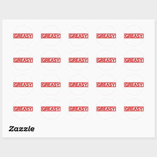Greasy Stamp Ronde Sticker (Vel)