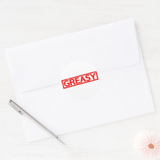 Greasy Stamp Ronde Sticker (Envelop)
