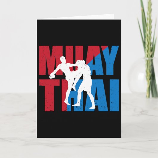 Great 2 Muay Thai Fighter Design Kickboxer Mma Tra Kaart (Voorkant)