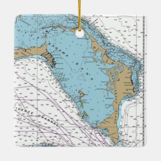Great Abaco Island Chart Keramisch Ornament (Achterkant)