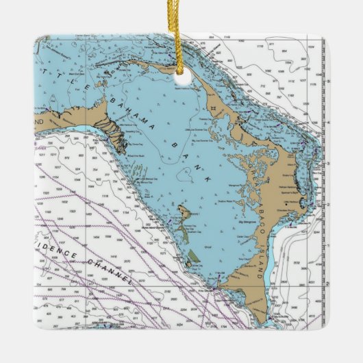 Great Abaco Island Chart Keramisch Ornament (Voorkant)
