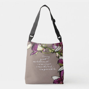 Great Achievement Floral Motivatie Quote Crossb Crossbody Tas