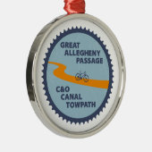 Great Allegheny Passage C&O Canal Chain Ring Metalen Ornament (Rechts)