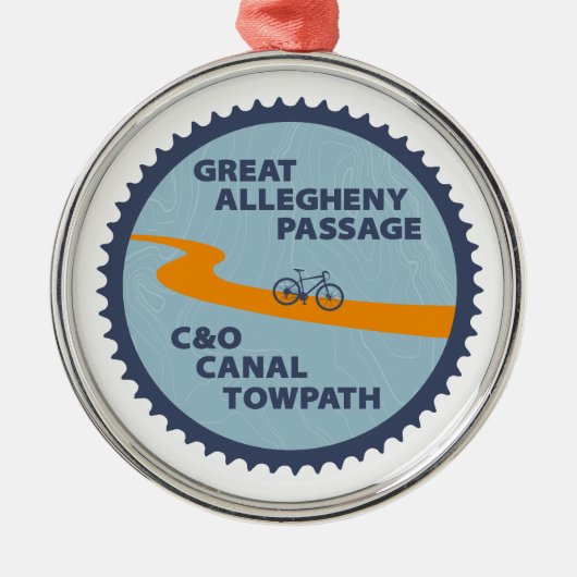 Great Allegheny Passage C&O Canal Chain Ring Metalen Ornament (Voorkant)