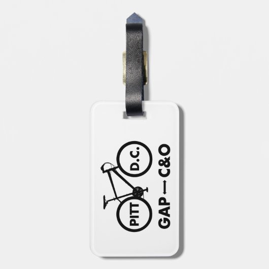 Great Allegheny Passage C&O Canal Towpath Bike Bagagelabel (Achterkant verticaal)