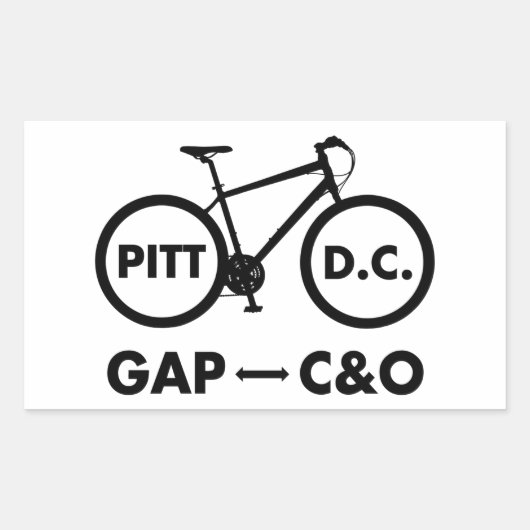 Great Allegheny Passage C&O Canal Towpath Bike Rechthoekige Sticker (Voorkant)