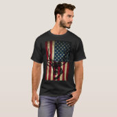 Great American Flag Patriotic Deer Hunting Gift T-shirt (Voorkant volledig)