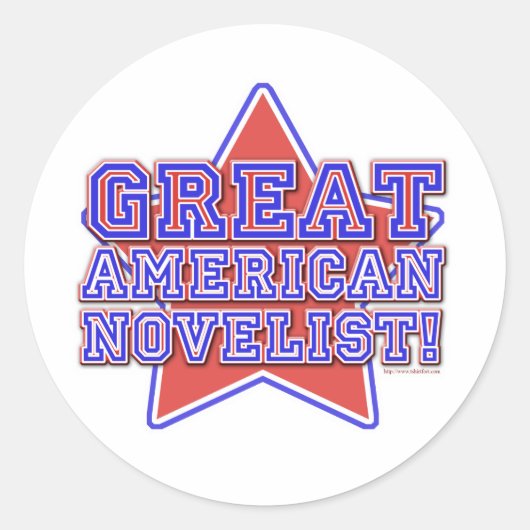 Great American Novelist Writer Star Design Ronde Sticker (Voorkant)