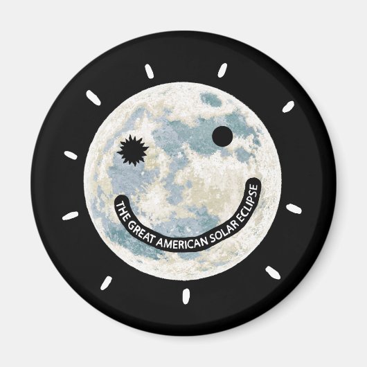 Great American Solar Eclipse Moon Emoji Magneet (Voorkant)