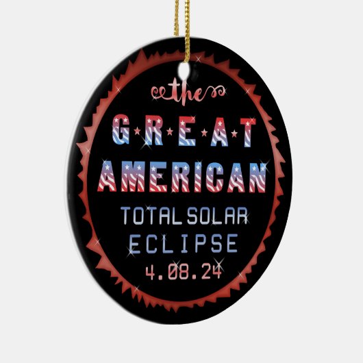 Great American Total Solar Eclipse 21 augustus 201 Keramisch Ornament (Rechts)