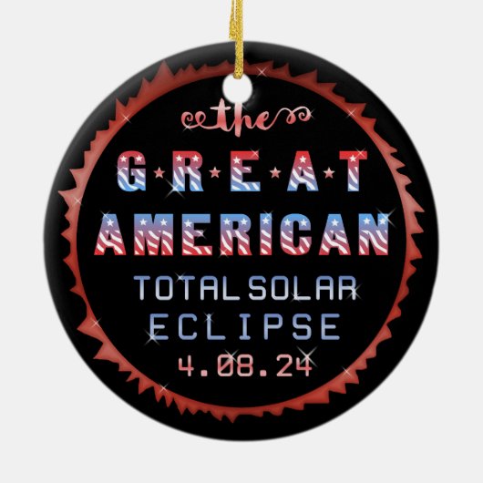 Great American Total Solar Eclipse 21 augustus 201 Keramisch Ornament (Achterkant)