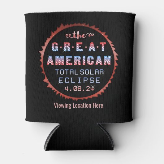 Great American Total Solar Eclipse 8 april 2024 Blikjeskoeler (Voorkant)