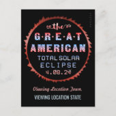 Great American Total Solar Eclipse 8 april 2024 Briefkaart (Voorkant)