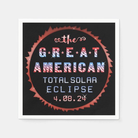 Great American Total Solar Eclipse 8 april 2024 Servetten (Voorkant)