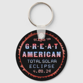 Great American Total Solar Eclipse 8 april 2024 Sleutelhanger