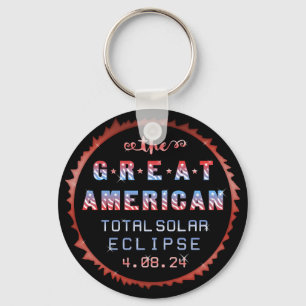 Great American Total Solar Eclipse 8 april 2024 Sleutelhanger