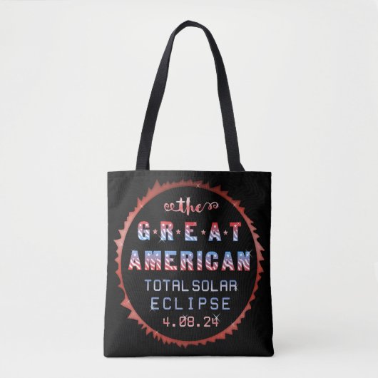 Great American Total Solar Eclipse 8 april 2024 Tote Bag (Voorkant)