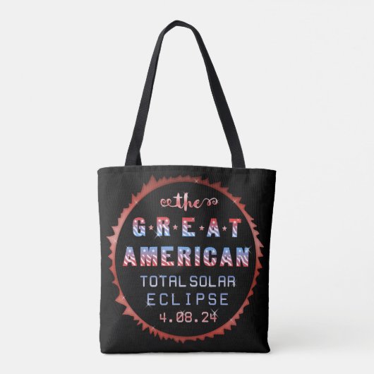 Great American Total Solar Eclipse 8 april 2024 Tote Bag (Achterkant)