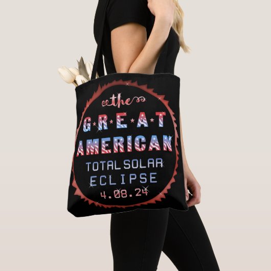 Great American Total Solar Eclipse 8 april 2024 Tote Bag (Dichtbij)