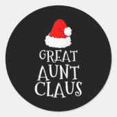 Great Aunt Claus Christmas Santa's Pajama Family M Ronde Sticker (Voorkant)