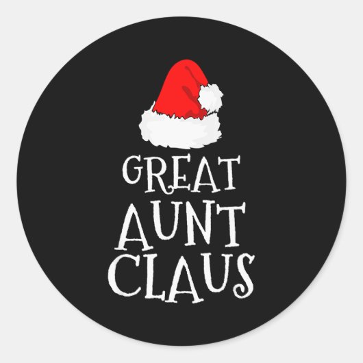 Great Aunt Claus Christmas Santa's Pajama Family M Ronde Sticker (Voorkant)
