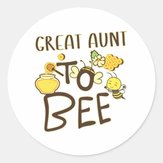 Great Aunt To Bee Pregnancy Announcement Pregnant Ronde Sticker (Voorkant)