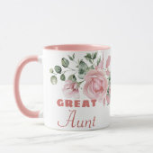 Great Aunt Year Established Custom Pink Roses Mok (Links)